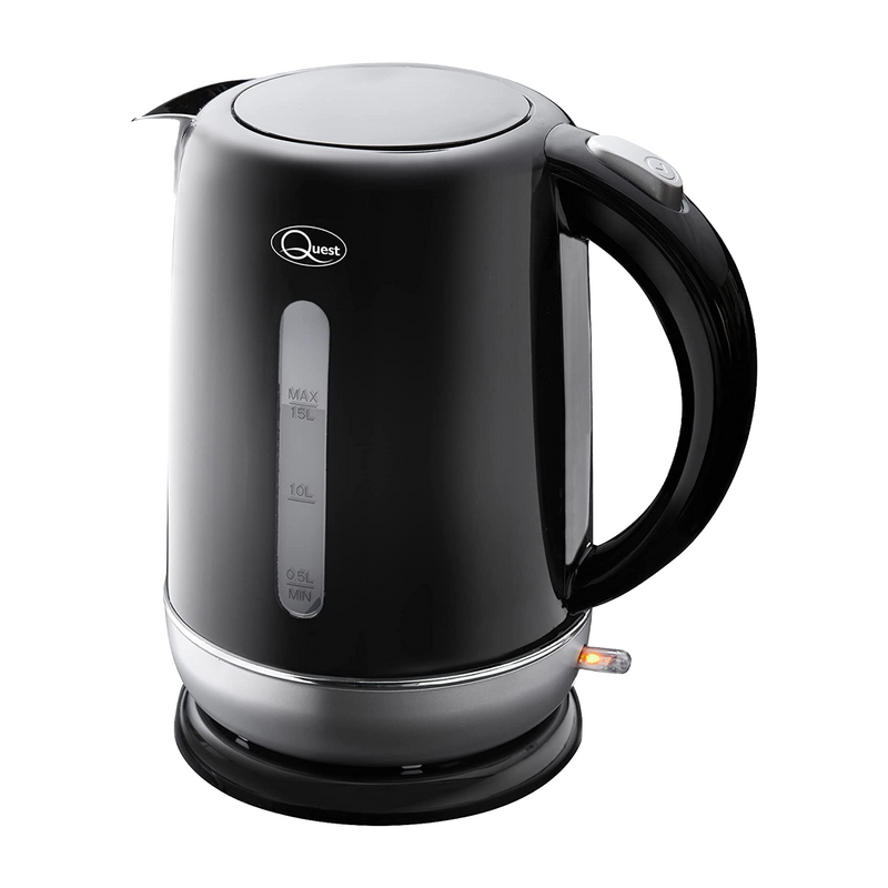 Quest Jug  Kettle  1.5L Fast Boil -  Black & Silver