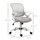 Vinsetto Mesh Office Chair Swivel Desk Task Computer Chair with  Lumbar Back Support Adjustable Height Arm for Home Grey Home PC w/ Arm