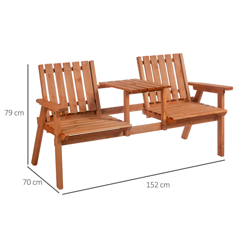 Outsunny-2 Seater Garden Bench With Table