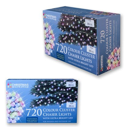 Christmas Workshop Cluster Lights in Multi-colour x 720 with UItrabright LEDs for Indoor and Outdoor Use