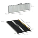 HOMCOM Folding Aluminium Wheelchair Ramp 122x73cm 272KG Capacity for Home