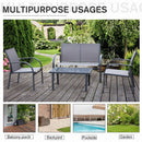 Outsunny 4 Pcs Curved Steel Outdoor Furniture Set w/ Loveseat , 2 Texteline Seats,Glass Top Table Garden Balcony Patio Furniture For Family Party Events Guests -Grey 13 global ratings