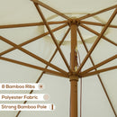 Outsunny Garden Parasol Patio Umbrella With Ruffles And Wooden Pole Beige