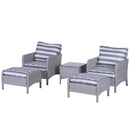 Outsunny 5 Pieces Outdoor Patio Furniture Set Wicker Conversation Set Grey