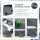 Outsunny Inflatable Hot Tub Spa Square for 4-6 People 180cm - Grey