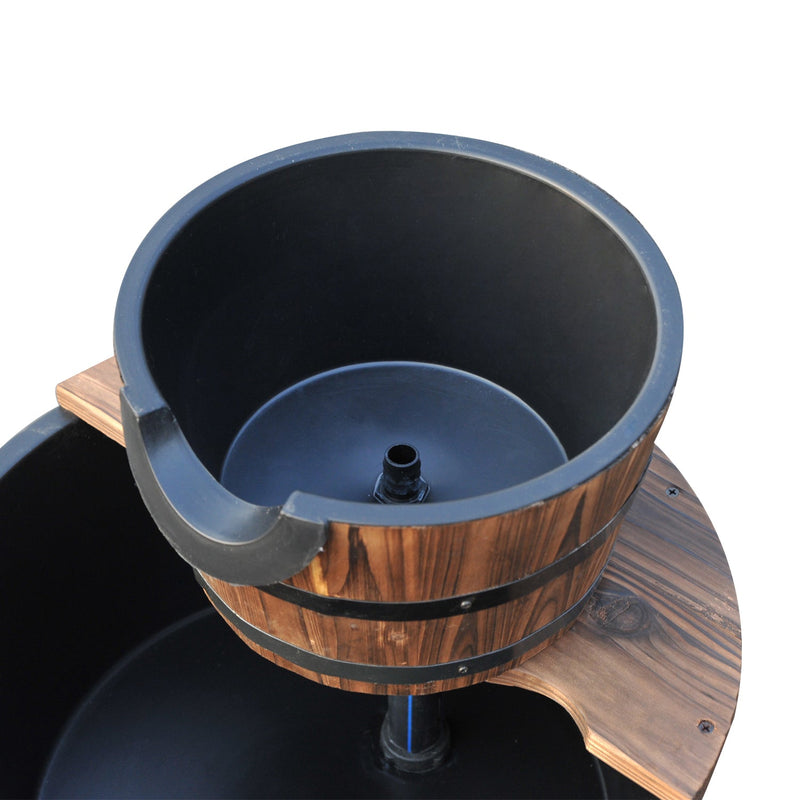 Outsunny Garden 3-tier wooden barrel Fountain