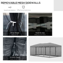 Outsunny 3 x 6 m Garden Outdoor Metal Gazebo Grey