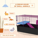 PawHut Small Animal Cage, Rabbit Guinea Pig Hutch, Pet Playhouse