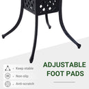Outsunny Square Aluminium Outdoor Garden Dining Table with Umbrella Hole, Black
