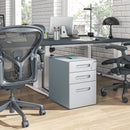 Vinsetto 3 Drawer Modern Steel Filing Cabinet w/ 4 Wheels Lock Pencil Box Grey