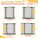 PawHut 74-100cm Adjustable Metal Pet Gate Safety Barrier w/ Auto-Close Black