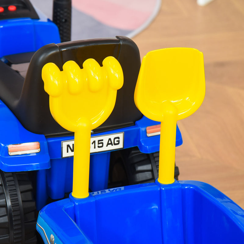 HOMCOM Baby Ride On Car and Trailer - Blue