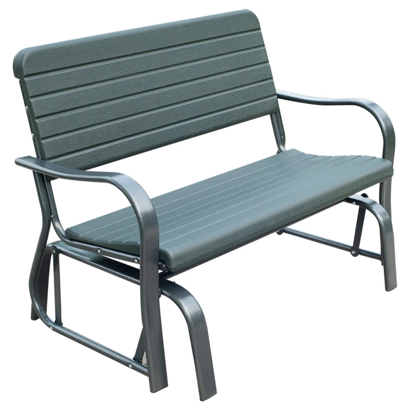 Outsunny-2 Seater Gliding Chair Bench - Green