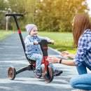 HOMCOM Baby Tricycle 4in1 Stroller with Handle - Red
