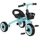 AIYAPLAY Trike W/ Adjustable Seat Basket, Kids Tricycle for 2-5 Years Old, Blue