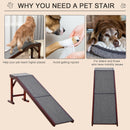 PawHut Pet Ramp For Dogs Cats W/ Non-Slip Carpet For Bed Sofa, 188x40.5x63.5cm