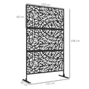Outsunny 6.5FT Metal Outdoor Privacy Screen Panel w/ Stand, Twisted Lines