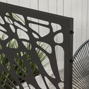 Outsunny 6.5FT Metal Outdoor Privacy Screen Panel w/ Stand, Twisted Lines