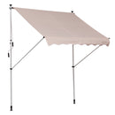 Outsunny 2x1.5m Manual Retractable Patio Awning Floor- to-ceiling Shade Beige