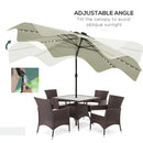 Outsunny Garden Parasol Umbrella with LED Lights and Tilt, Table Umbrella