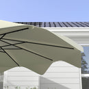 Outsunny Garden Parasol Umbrella with LED Lights and Tilt, Table Umbrella