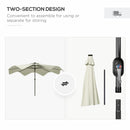 Outsunny Garden Parasol Umbrella with LED Lights and Tilt, Table Umbrella