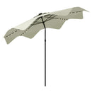 Outsunny Garden Parasol Umbrella with LED Lights and Tilt, Table Umbrella