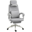 Vinsetto Home Office Chair w/ Manual Footrest Recliner Padded Adjustable Grey