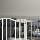 PawHut 74-80cm Adjustable Metal Pet Gate Safety Barrier w/ Auto-Close White