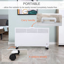HOMCOM Convector Radiator Heater Freestanding Or Wall-mounted W/ Adjustable Thermostat