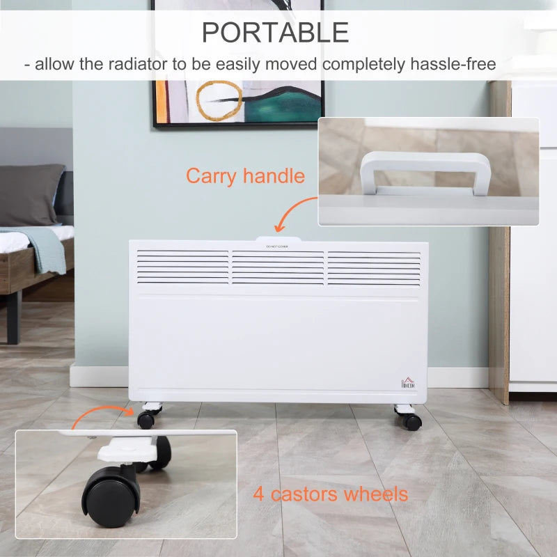 Home Savers Convector Radiator Heater Freestanding or Wall-mounted w/ Adjustable Thermostat