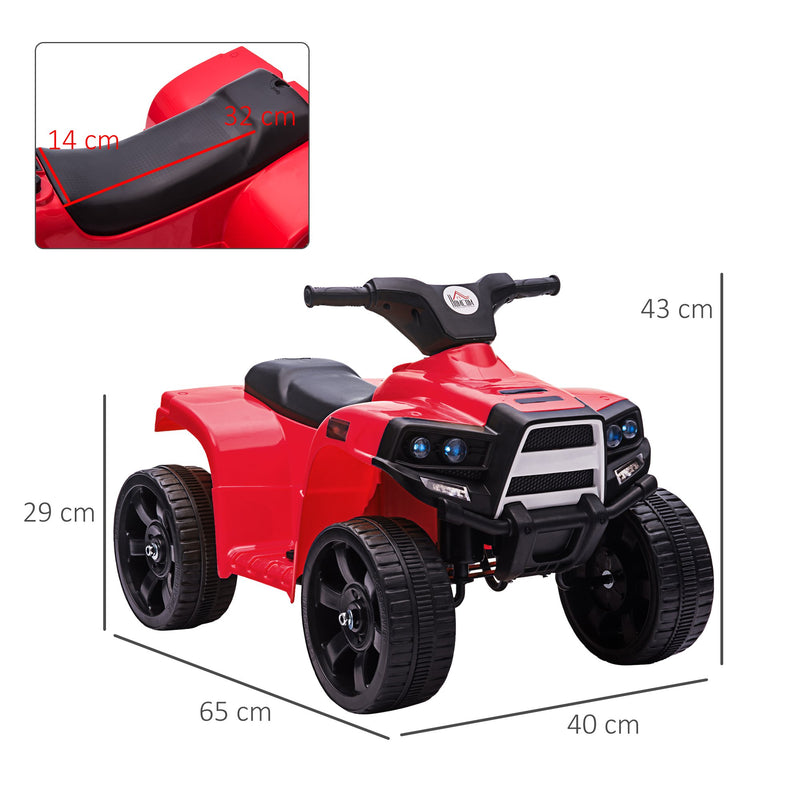 HOMCOM Kids Electric Ride On Quad Bike 6V - Black/Red