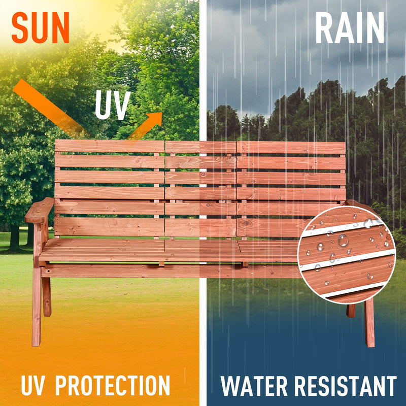 Outsunny Love Seat Garden Bench - Orange