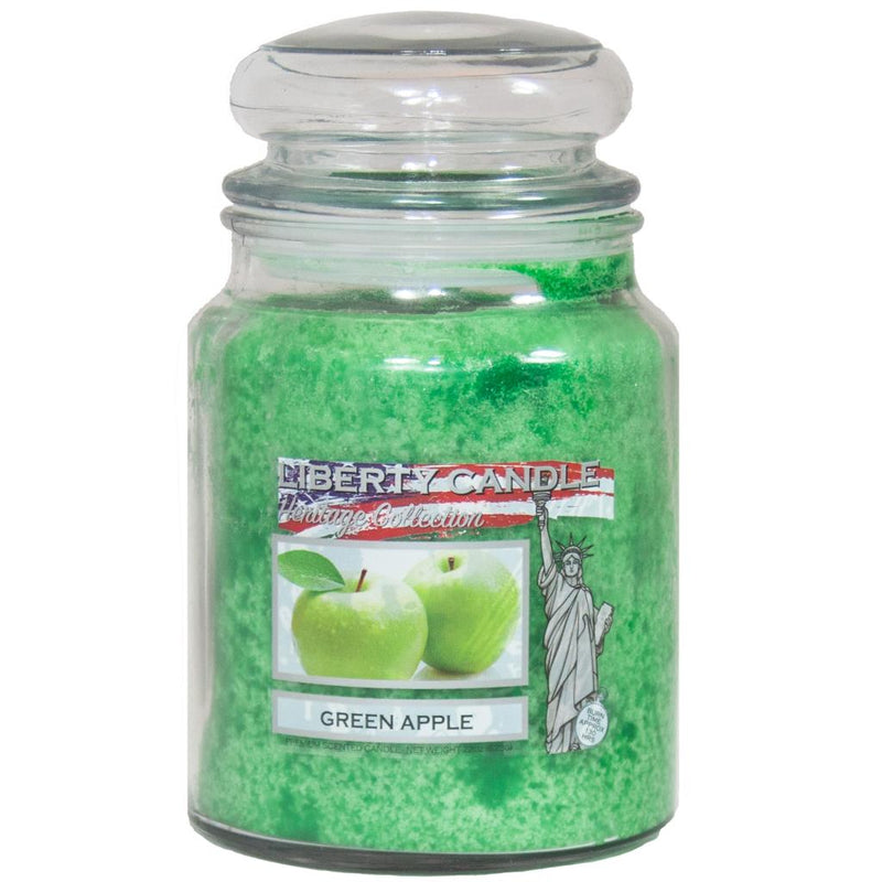 Heritage Candle 22oz Glass Jar Bubble Lid - Green Apple