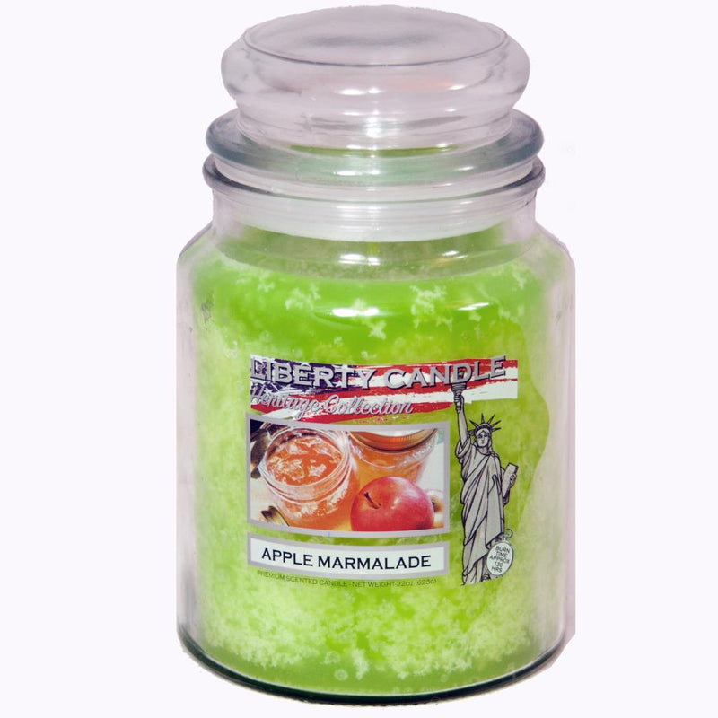 Heritage Candle 22oz Glass Jar with Bubble Lid Apple Marmalde