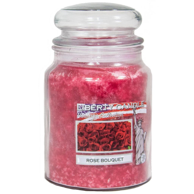 Heritage Candle 22oz Glass Jar with Bubble Lid Rose Bouquet