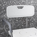 HOMCOM 3-in-1 Shower Chair Adjustable Bedside Commode Raised Toilet Seat White