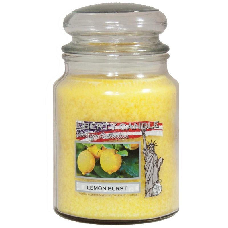Heritage Candle 22oz Glass Jat Bubble Lid Lemon Burst