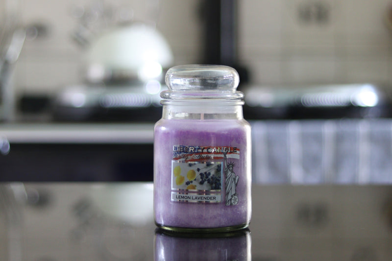 Heritage Candle 22oz Glass Jar Bubble Lid - Lemon Lavender