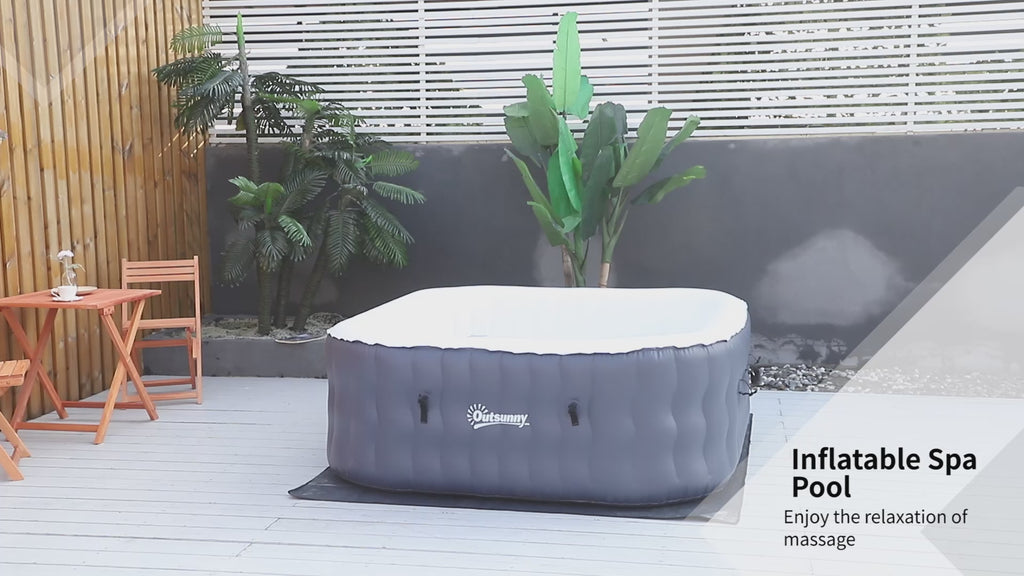 Outsunny 4-6 Person Inflatable Portable Hot Tub Spa 82'' x 26'' Outdoo –  ShopEZ USA