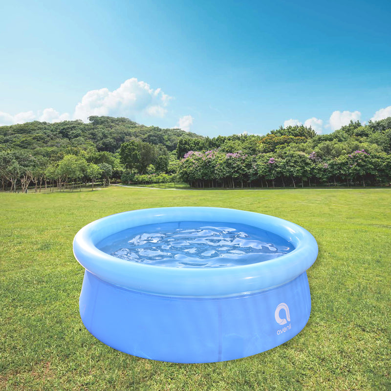 Avenli Round Paddling Pool with Inflatable Ring 6ft x 20in 180cm - Blue