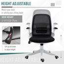 Vinsetto Desktop Chair Ergonomic Swivel Office Chair Breathable Fabric Computer Rocker with Liftable Armrest Home Office For 120-175cm/4'-6' Black