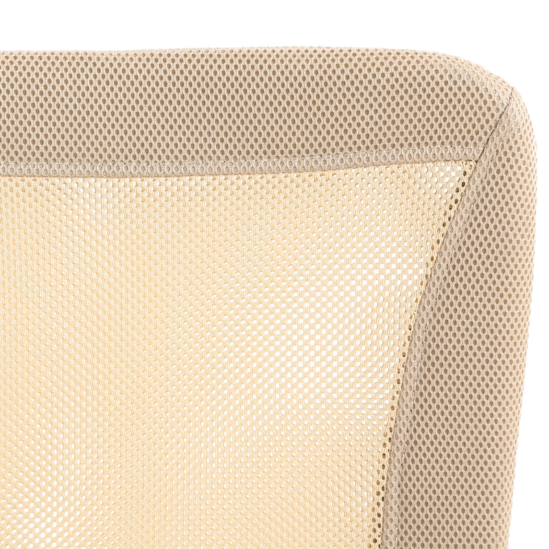 Vinsetto Armless Office Chair with Adjustable Height Mesh Back Wheels Beige