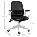 Vinsetto Desktop Chair Ergonomic Swivel Office Chair Breathable Fabric Computer Rocker with Liftable Armrest Home Office For 120-175cm/4'-6' Black