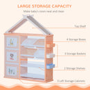 HOMCOM Kids Storage Unit Toy Box Organiser Book Shelf with shelves storage cabinets storage boxes and storage baskets Orange w/
