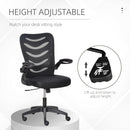 Vinsetto Mesh Office Chair for Home Swivel Task Desk Chair with Lumbar Back Support Flip-Up Arm Adjustable Height Black Computer w/