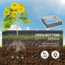 Outsunny Raised Garden Bed Metal Garden Flower Vegetable Planter Light Grey