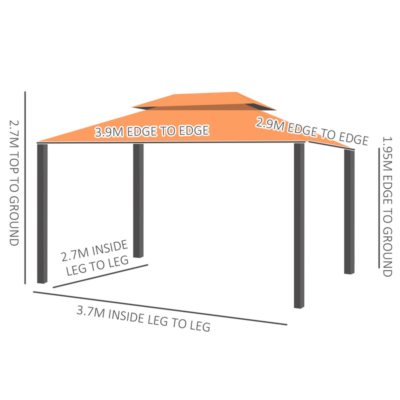 Outsunny Garden Gazebo - Orange