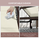 Outsunny Rattan Wicker Chaise Sun Lounger Garden w/ Adjustable Backrest & Wheels