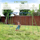 Outsunny Kids Swing - 2 Swings and Double Glider